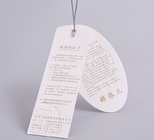 Устойчивый повторно использованный бумажный сертификат SGS hangtag для одежды