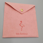 Подарок Drawstring ткани конверта замши ODM OEM кладет розовый цвет в мешки