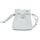 Белый подарок Drawstring ткани украшений замши кладет 9x12cm в мешки с логотипом