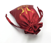 сумка сатинировки мешка Drawstring ювелирных изделий 10x15cm выдвиженческая красная с сумками подарка Drawstring ткани логотипа