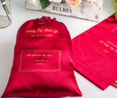 мешок Drawstring парика 8x12inch подгонял красную сумку сатинировки с сумками подарка Drawstring ткани логотипа