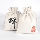 подарок Drawstring естественной ткани 15x20cm кладет сумки в мешки изготовленного на заказ подарка мешка Drawstring холста хлопка логотипа тяжелого упаковывая
