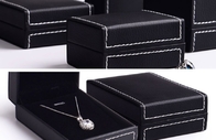 Выбивая шкатулки для драгоценностей поверхностной кожаной черноты подарочной коробки кожаные для женщин