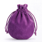 Пурпурная круглая нижняя сумка Drawstring, Drawstring мешка ювелирных изделий перемещения велюра 5*7cm