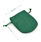 Зеленый подарок Drawstring ткани кладет небольшие круглые сумки в мешки ювелирных изделий бархата