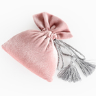 Розовый подарок Drawstring ткани велюра кладет в мешки на конфета 9x12cm